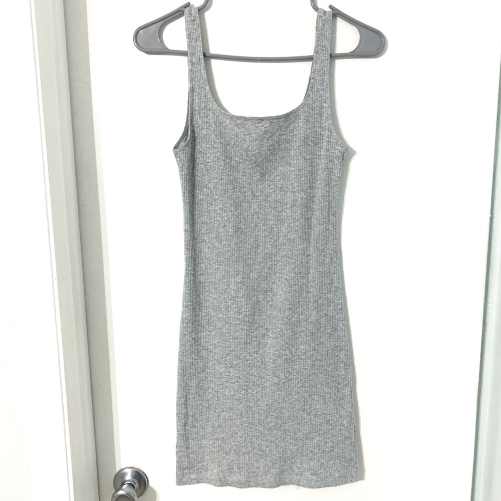 H&M divided ribbed, bodycon, gray sundress small
